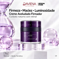 DAVIENA Creme Facial Retinal Anti-Idade Firmador Ácido Ferúlico Firmeza e Elasticidade 15g,Promotes Firmness,antirrugas