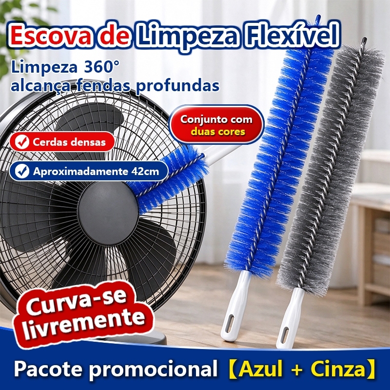 Escova Dobrável de Microfibra 360° para Limpeza de Ventilador Ar-condicionado e Janela