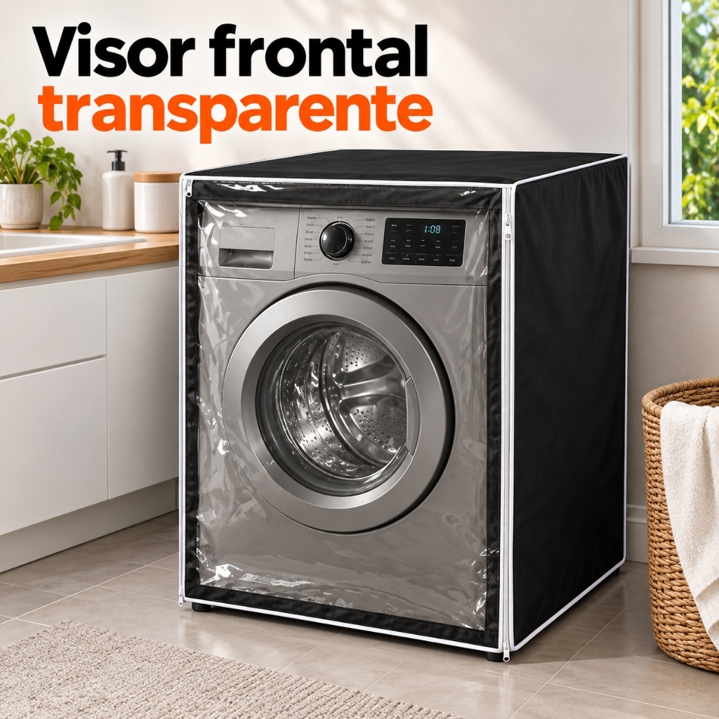 Capa Máquina De Lavar Abertura Frontal Lava Seca Samsung Ziper LG Midea 8kg 9kg 10kg 11kg