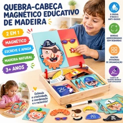Crianças quebra-cabeça magnético diversão meninos meninas vestir-se quebra-cabeças