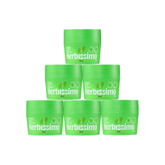 Kit Desodorante Em Creme Antitranspirante Herbíssimo Fresh 55g (6 unidades)