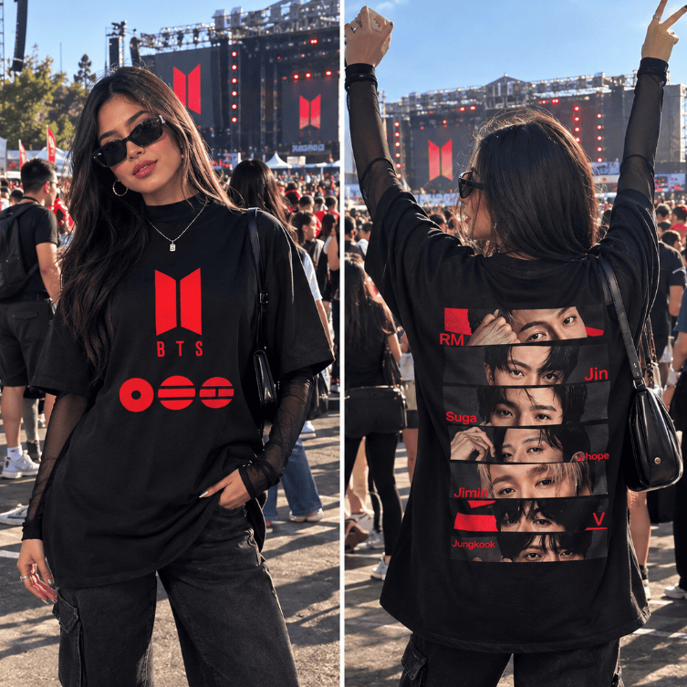 Camiseta BTS K-Pop Feminina Masculina Estampada Oversized Bangtan Boys Army Casual Streetwear