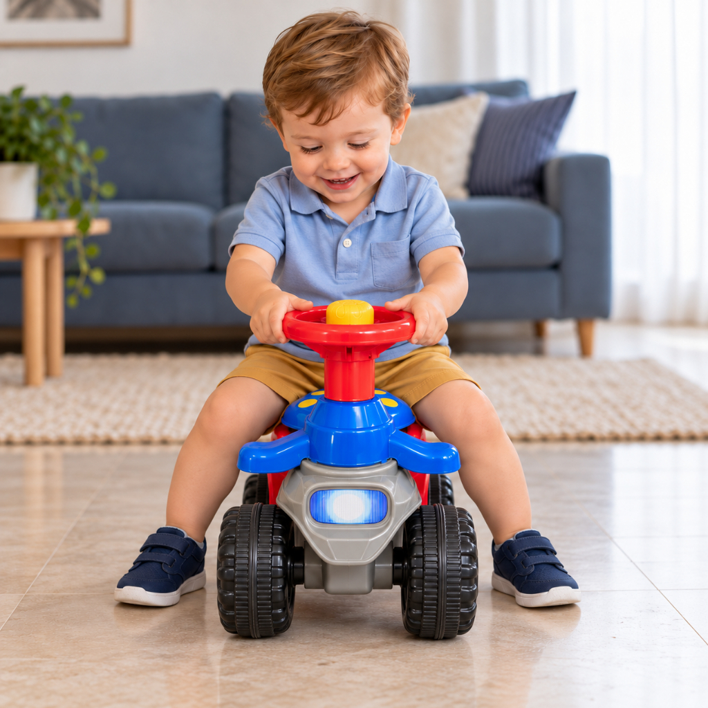 Carrinho Andador Infantil de Empurrar com os Pés Zigzaggy | Volante e Buzina +18 Meses | QUEEN SHOP · foto 2