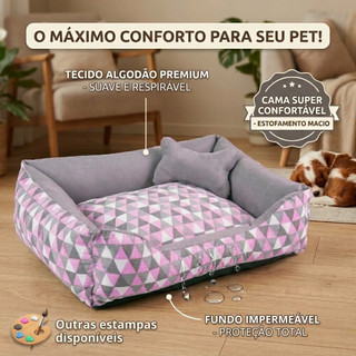 Cama Pet GRANDE Caminha de Cachorro e para Gato Lavável com Fundo IMPERMEÁVEL