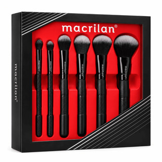 Kit Pincéis Profissionais Maquiagem 7 Unidades Macrilan ED009 Linha Noir