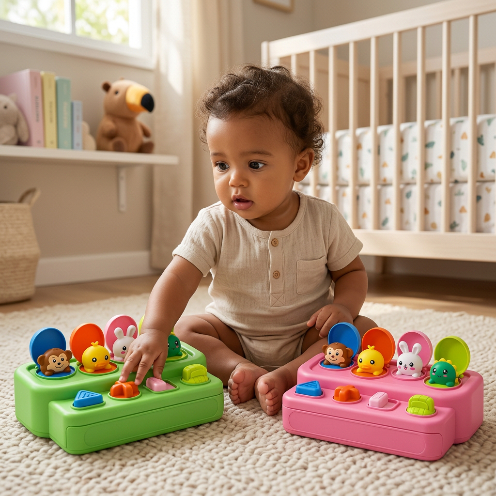 Brinquedo Educativo Esconde-Esconde Animais Interativo para Crianças 3 Anos+