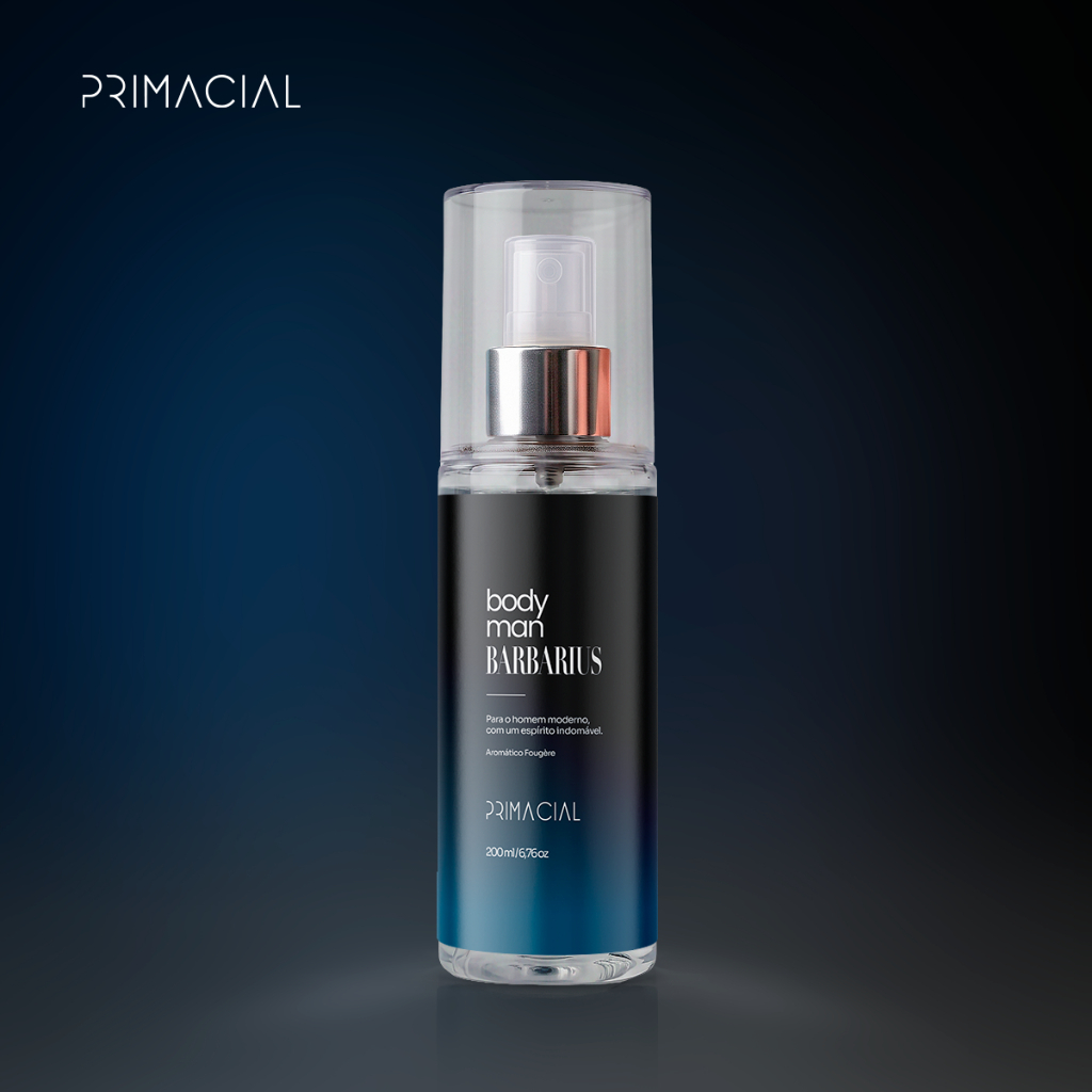 Body Splash Masculino Barbarius 200ML Primacial Perfume Amadeirado