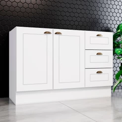 Balcão de Cozinha Pia 120 Cm 3 Gavetas 2 Portas Americana Henn