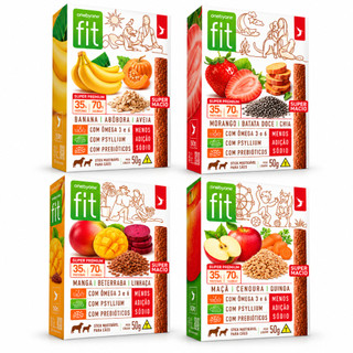 Spin Pet Petisco Saudável Stick para Cães Kit 4 Sabores Banana, Maçã, Morango e Manga - 50g