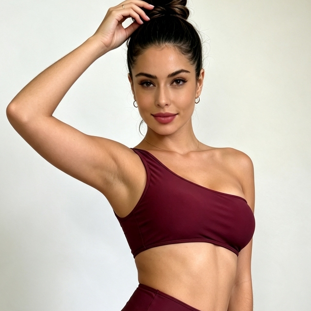 Top Assimétrico Biquini Minimalista Parte de Cima Biquini Moda Praia e Piscina