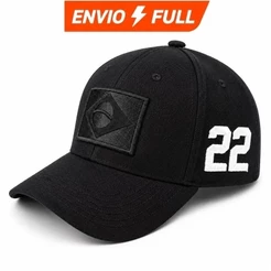 Boné Brasil 22 Bordado com Bandeira Brasileira Aba Curva Ajustável Snapback Unissex ENVIO - IMEDIATO