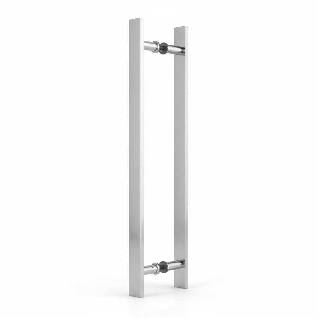 Puxador Para Porta Madeira Vidro ou Pivotante Duplo Alumínio Barra Chata Diversos Tamanhos