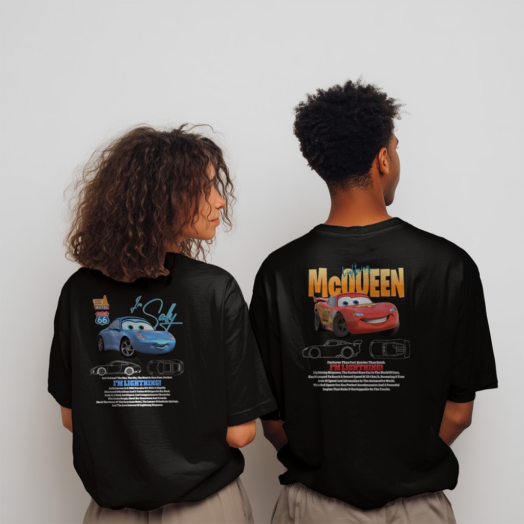 Kit 2 Camisetas Casal Relâmpago McQueen e Sally Camisetas Masculina e Feminina Casal Relâmpago Mcqueen e Sally