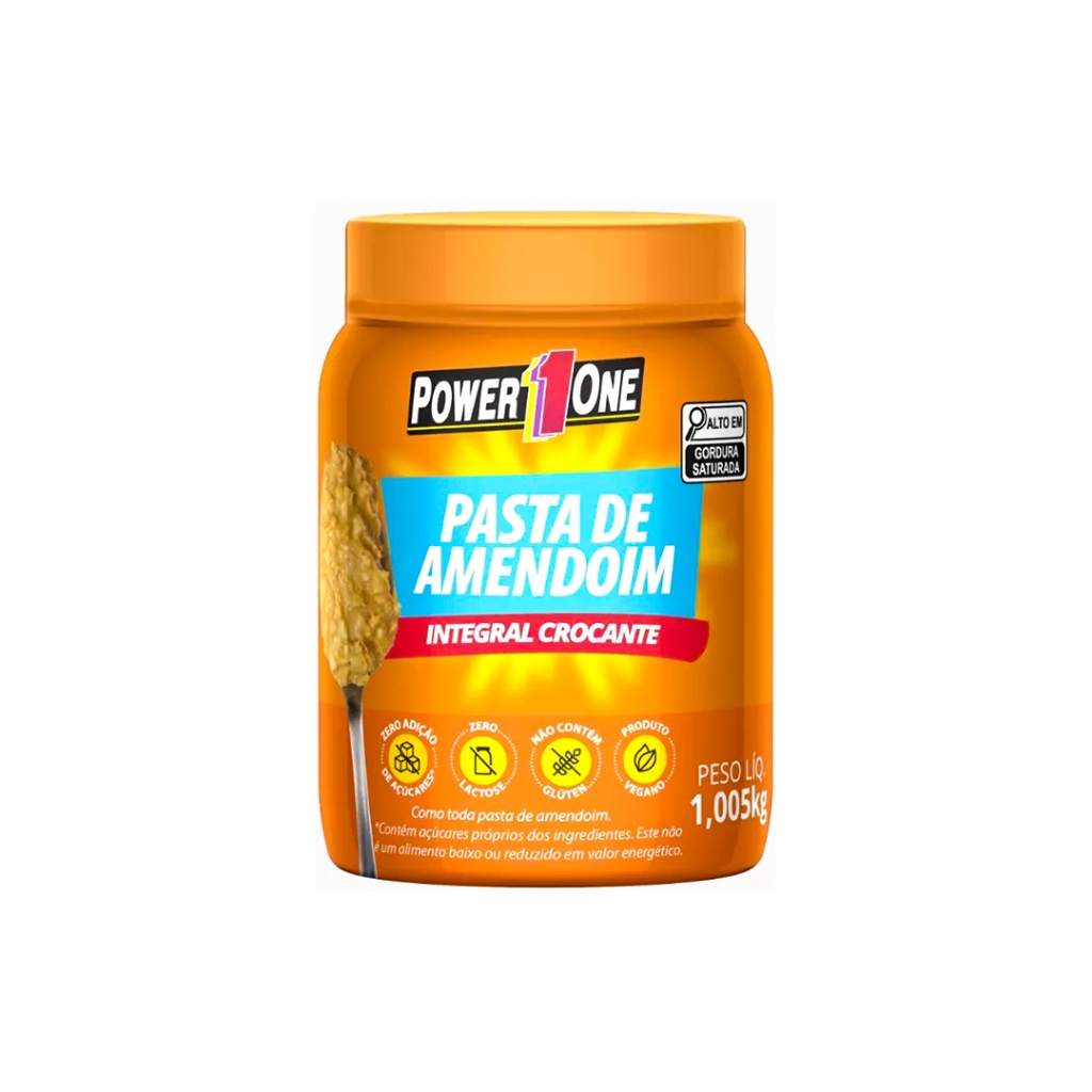 Pasta Amendoim Integral Zero Crocante 1,005kg - Power1One em Oferta na Shopee