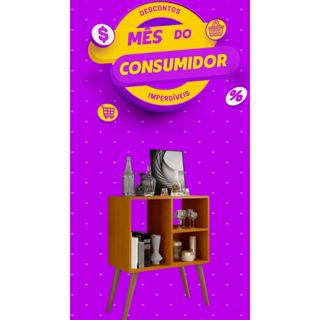 Aparador Buffet Multiuso Estilo Retrô Vênus com 3 Nichos Ideal para Cantinho do Café e Bebidas em Oferta na Shopee