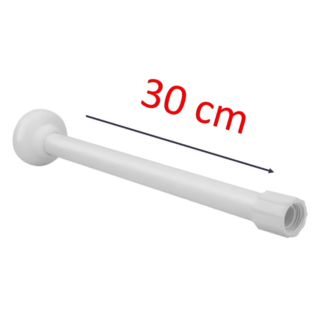 Braço para Chuveiro PVC Luconi com Canopla de 30 cm com luva