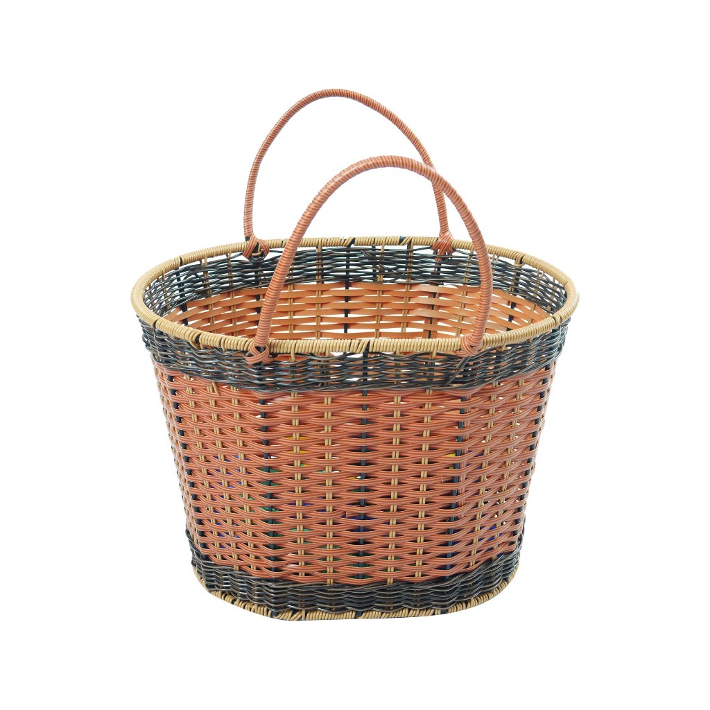 CESTA PARA BIKE PLASTICA RETRO C/ ALCAS  E ENGATE RAPIDO VINTAGE