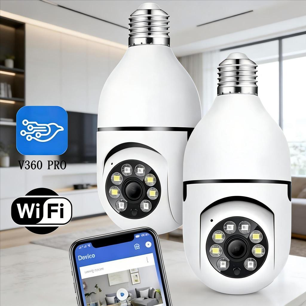 Câmera segurança wi-fi ip sem fio V360 encaixe lampada aplicativo ptz full HD visão noturna em Oferta na Shopee