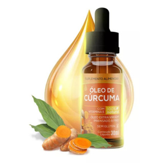Óleo de Cúrcuma Extra Virgem 30ml – 100% Natural | Prensado a Frio com Vitamina E em Oferta na Shopee