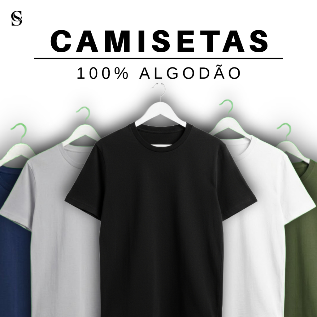Camiseta Masculina Preta Branca cinza varias cores básicas 100% algodão Premium Básica dia a dia