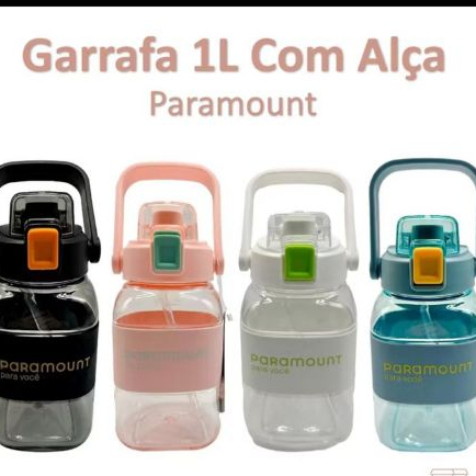 GARRAFA COM ALÇA 1L COM DUAS PITEIRAS - GARRAFA PEQUENA - GARRAFA DE ACADEMIA