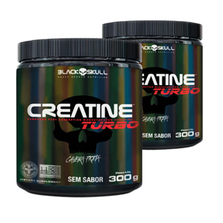 Kit 2 Creatina Blackskull TURBO Original Monohidratada – Zero Sódio 600g | Alta Performance p/ Academia em Oferta na Shopee