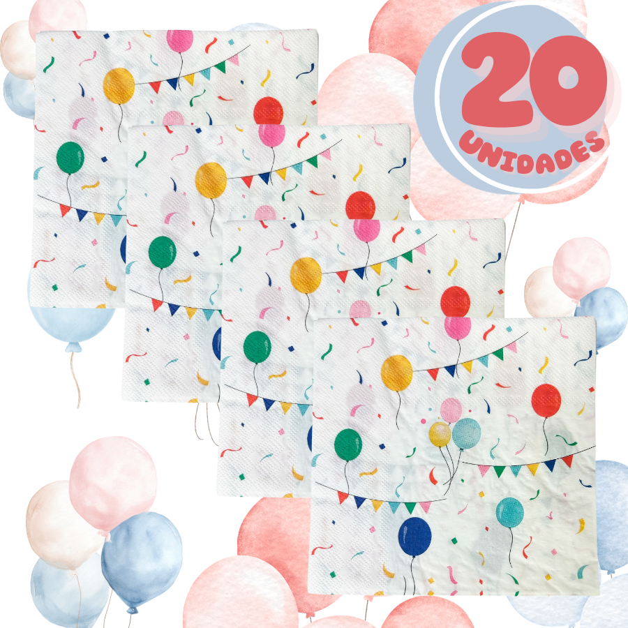 Guardanapo De Papel Folha Dupla 20 Un Balão Mágico