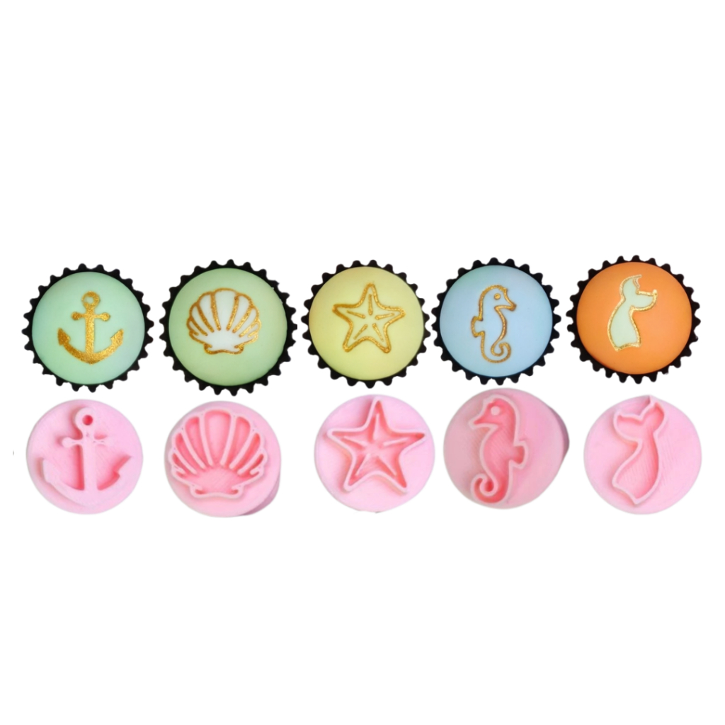 Kit Carimbos Para Doces Fundo do Mar para Brigadeiro, Doce, Docinhos, Confeitaria, Festa - 5 peças em Oferta na Shopee