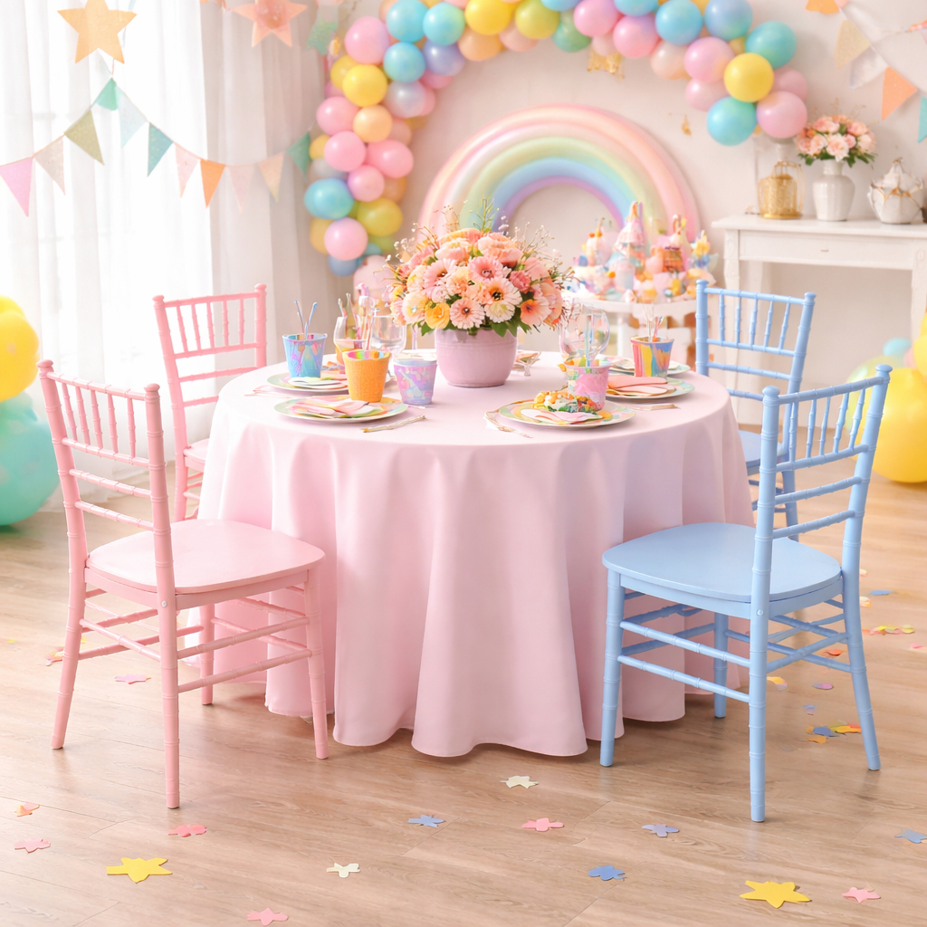 Kit com 4 Cadeiras Tiffany Infantil Kids Rosa e Azul para Quarto e Brinquedoteca - Seat&co