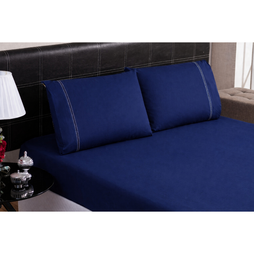 LENÇOL PARA CAMA DE VIÚVA 3 PEÇAS 600 FIOS AVELUDADO ( LENÇOL DE ELÁSTICO + 2 FRONHAS )