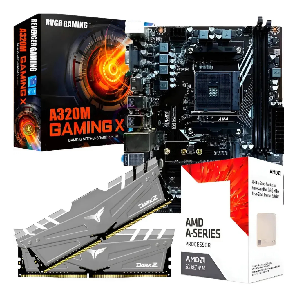 KIT UPGRADE GAMER - RYZEN A8 9600, RADEON R7, PLACA MÃE, 32GB DDR4