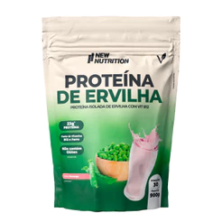 Proteína da Ervilha 900g Sabor Morango Suplemento em Pó Pea Protein Vegetal 100% Vegano