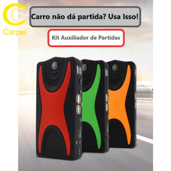 Auxiliador de Partida Com Bateria Portátil Compressor de Ar 12000mAh 12V Moto Carro Notebook Celular