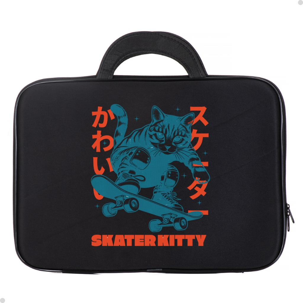 Maleta Para Notebook Estampa Gato Skatista Reforçada Top De Linha