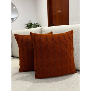 Kit 2 Capas De Almofada Trança Decorativa Tricot 45x45 Sofa Cama em Oferta na Shopee