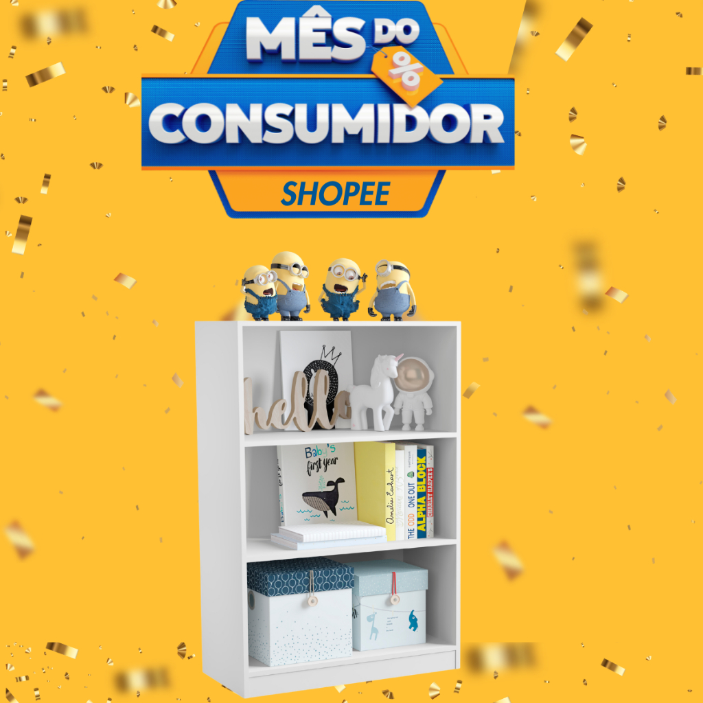 Estante Organizador Livreiro Multiuso Prateleira  Para Sala  Quarto Escritório Star Cores