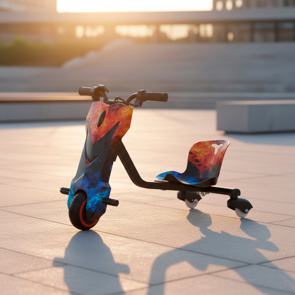 Triciclo Mini Moto Drift Elétrico 50 KG Infantil 20km/h 3 Velocidades Led Bateria Recarregável