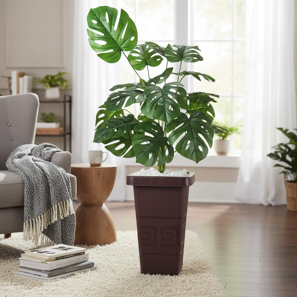 Planta Artificial Pedras  Decorativas E Enfeite Casa Sala + Vaso em Oferta na Shopee