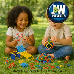 Blocos de Montar 98/ 64 Peças Brinquedo Jogos Infantil Quebra-Cabeça Educativo Pedagógico Criativo