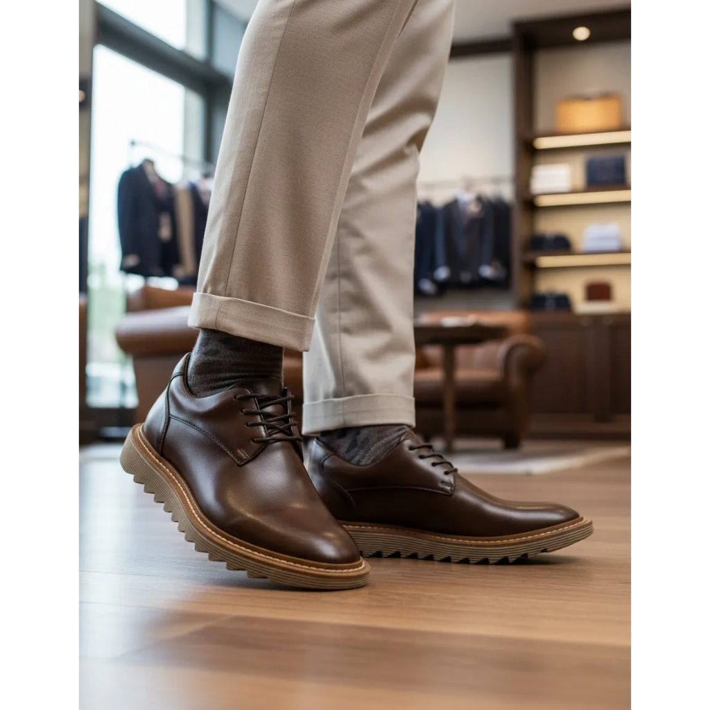 Sapato Social Oxford Luca Tratorado Confortável Masculino Social Brogue Festa Casamento Igreja