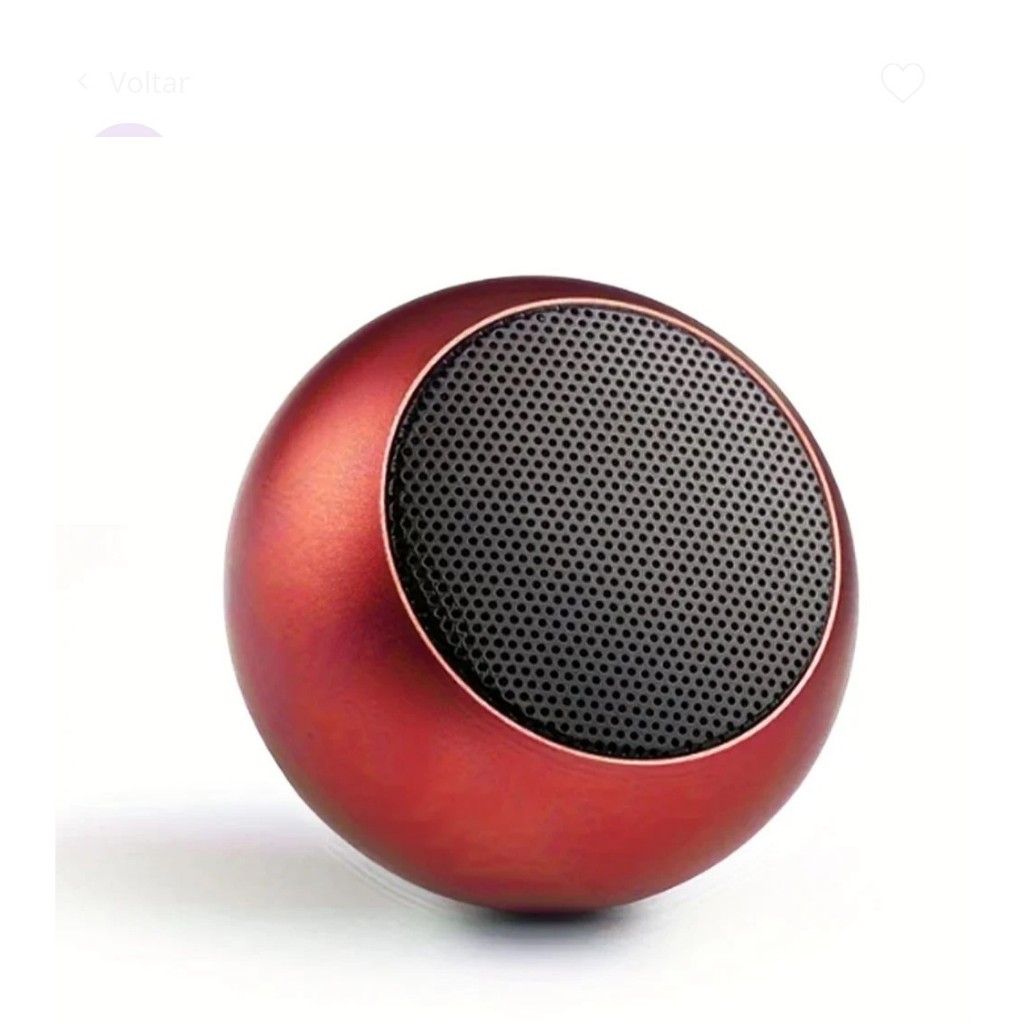 Mini Caixa De Som Redonda Portátil Bluetooth Espelhada Fosca  Cor Variada