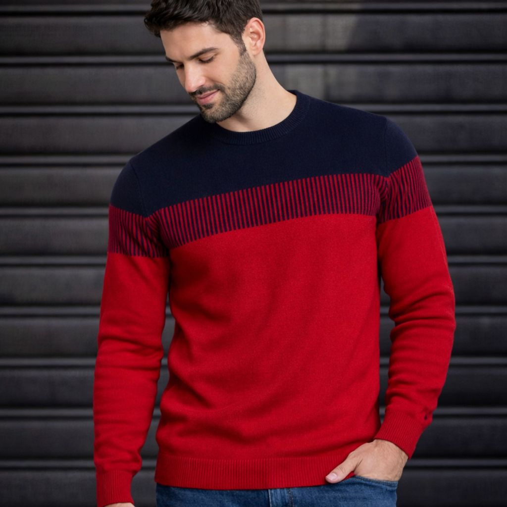 Blusa de Frio Sueter Luxo Tricot Malha Grossa Manga Longa Agasalho Outono Inverno Aristides
