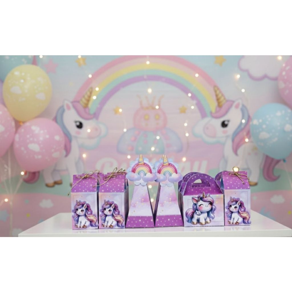 Kit Caixinhas Personalizadas Unicornio Lembrancinha Surpresinha Para Festa Aniversário