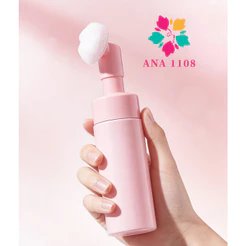 New Show PUMP COM ESCOVA DE SILICONE PARA LIMPEZA FACIAL SKINCARE 100MLRosa E 150MLRosa/Branco
