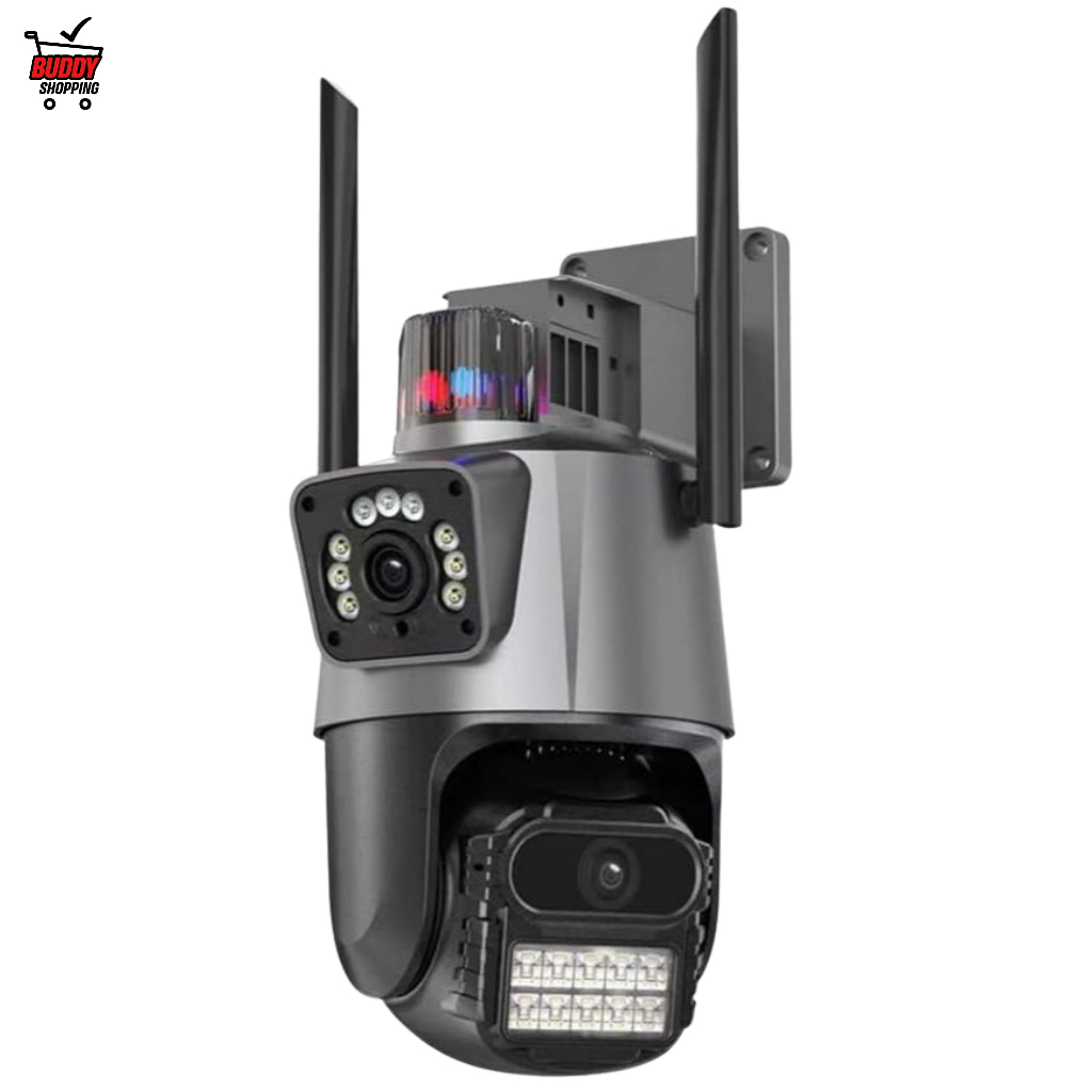 Câmera IP Sem Fio de Segurança Externa Câmera de Visão Noturna Infravermelha WiFi Dupla Lente em Oferta na Shopee