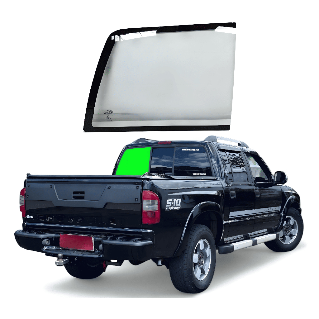 VIDRO LATERAL TRASEIRO ESQUERDO FIXO S10 CHEVROLET ANO 1993/2011