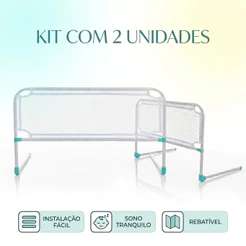 Kit 2 Grade de Segurança Universal Tela Anti-quedas para Cama Adulto e Infantil