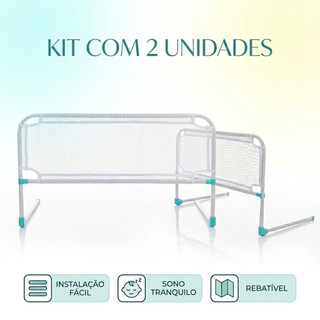 Kit 2 Grade de Segurança Universal Tela Anti-quedas para Cama Adulto e Infantil