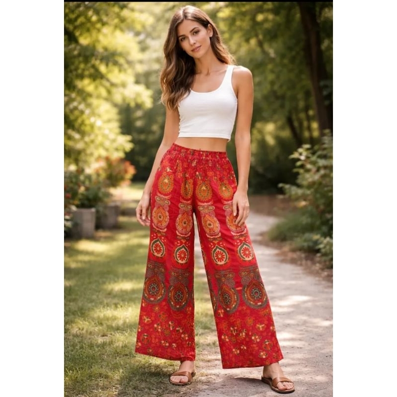 Calça indiana pantalona boho yoga free size importadas