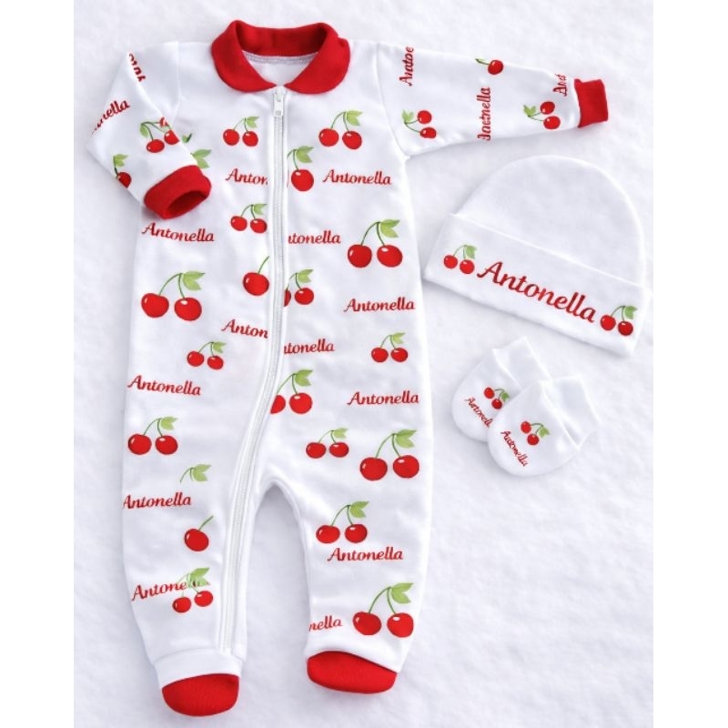 Saída maternidade personalizada, Kit Macacão Touca e luva para bebê, enxoval para menina e menino. em Oferta na Shopee